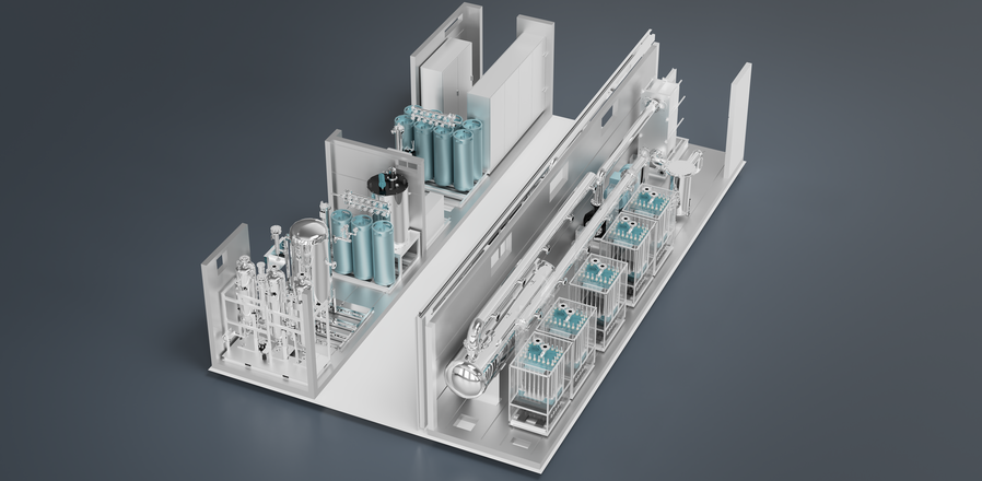 10 MW Elektrolyseur von Neumann & Esser bestehend aus zwei 5 MW Modulen.